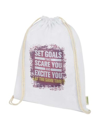 Borsa con cordoncino in tessuto biologico certificato OCS da 140 g/m² Odisha  - 5L
