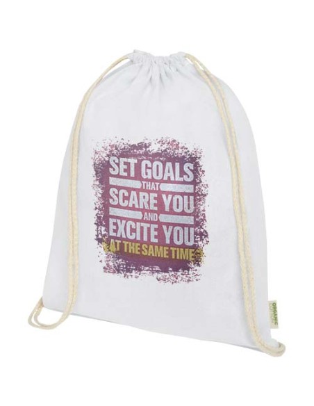 Borsa con cordoncino in tessuto biologico certificato OCS da 140 g/m² Odisha  - 5L