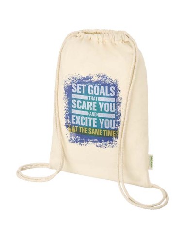 Borsa con cordoncino in tessuto biologico certificato OCS da 140 g/m² Odisha  - 5L