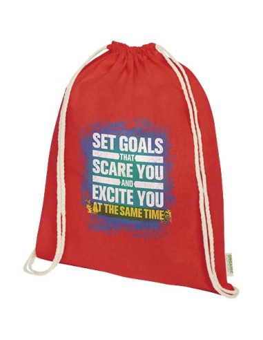 Borsa con cordoncino in tessuto biologico certificato OCS da 140 g/m² Odisha  - 5L