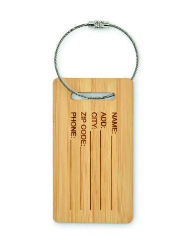 Etichetta bagagli in bambù