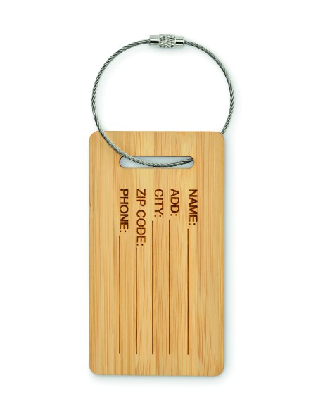 Etichetta bagagli in bambù