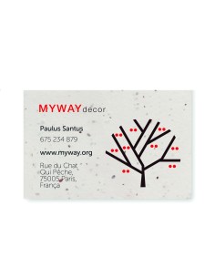 Biglietto da visita con semi di