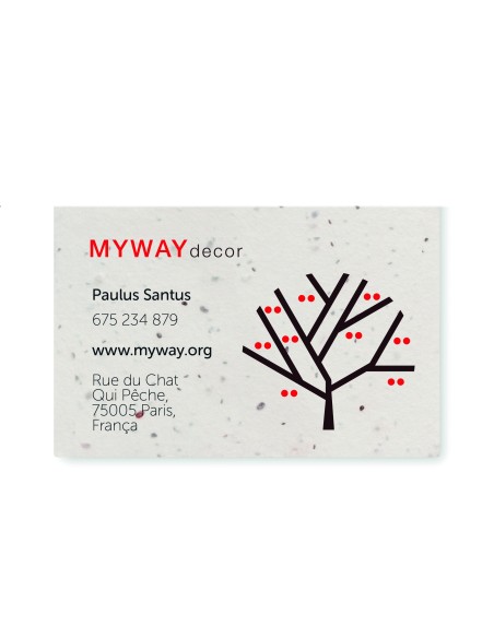 Biglietto da visita con semi di fi