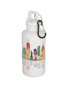 Borraccia in plastica riciclata RCS in tinta unita da 400 ml con moschettone Oregon 