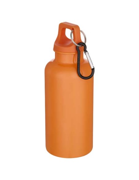 Borraccia in plastica riciclata RCS in tinta unita da 400 ml con moschettone Oregon 