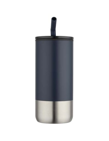 Bicchiere termico in materiale certificato RCS con cannuccia Grayson da 480 ml