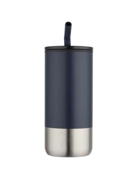 Bicchiere termico in materiale certificato RCS con cannuccia Grayson da 480 ml