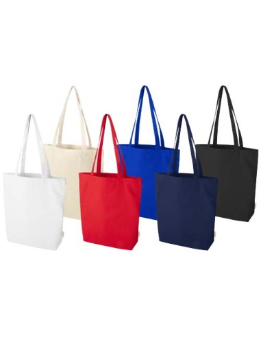 Tote bag da 11 litri con base ampia in tessuto biologico certificato OCS da 180 g/m² Odisha 
