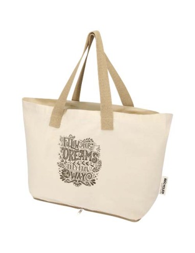 Tote bag pieghevole in cotone riciclato certificato GRS da 140 g/m² Sierra - 7L