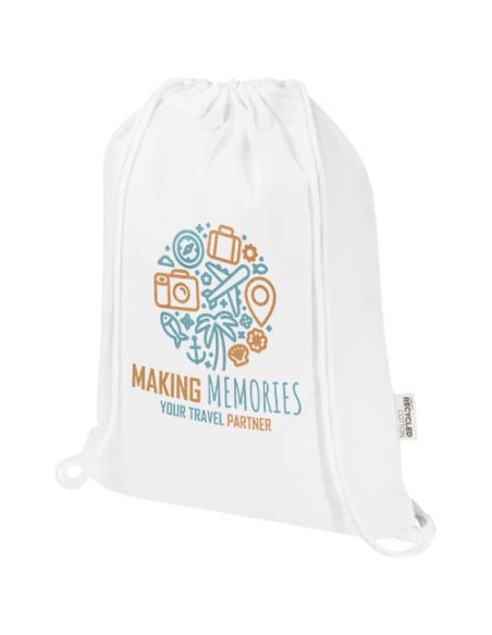 Borsa con cordoncino in materiale riciclato GRS da 180 g/m² Peru Blend - 5L