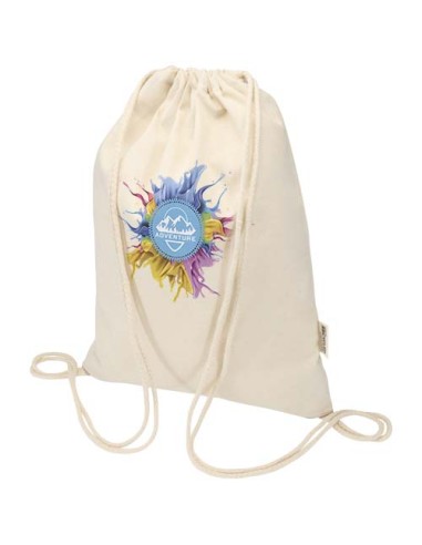 Borsa con cordoncino in materiale riciclato GRS da 180 g/m² Peru Blend - 5L