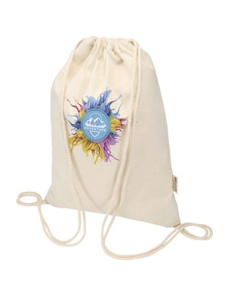 Borsa con cordoncino in materiale riciclato GRS da 180 g/m² Peru Blend - 5L