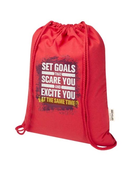 Borsa con cordoncino in materiale riciclato GRS da 180 g/m² Peru Blend - 5L