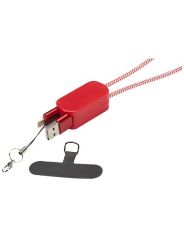Lanyard per smartphone in plastica riciclata con cavo integrato 5-in-1 da 27 W Anser