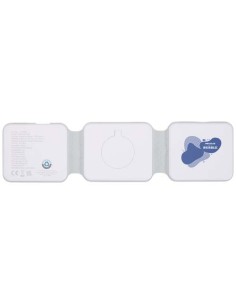 Caricabatterie wireless 3 in 1 da 15 W pieghevole in plastica riciclata Armus