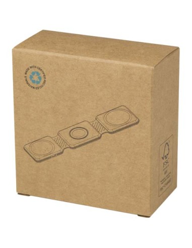 Caricabatterie wireless 3 in 1 da 15 W pieghevole in plastica riciclata Armus