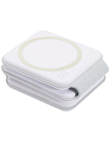 Caricabatterie wireless 3 in 1 da 15 W pieghevole in plastica riciclata Armus