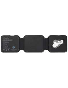 Caricabatterie wireless 3 in 1 da 15 W pieghevole in plastica riciclata Armus