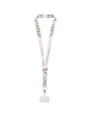 Lanyard con stampa a sublimazione, supporto per telefono e meccanismo di sicurezza Addie 