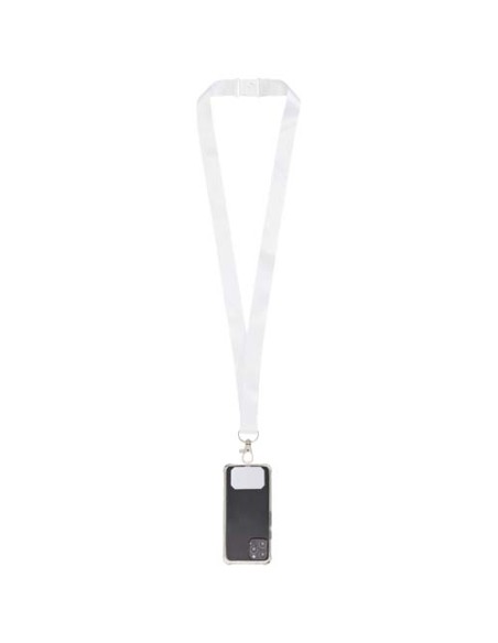 Lanyard in PET riciclato con stampa a sublimazione, supporto per il telefono e meccanismo di sicurezza Addie