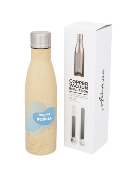Borraccia termica con isolamento sottovuoto in rame effetto legno da 500 ml Vasa
