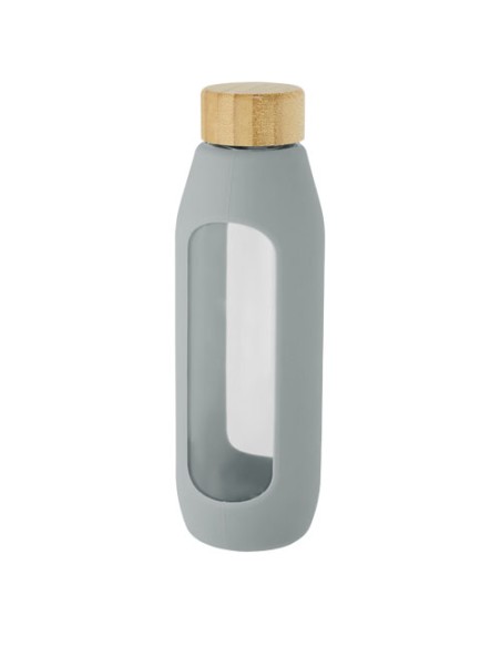 Borraccia in vetro borosilicato da 600 ml con impugnatura in silicone Tidan