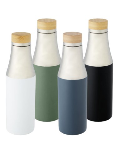 Borraccia termica in acciaio inossidabile con isolamento sottovuoto in rame e coperchio in bambù da 540 ml Hulan