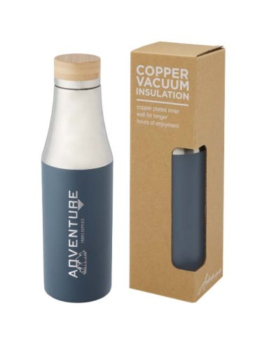 Borraccia termica in acciaio inossidabile con isolamento sottovuoto in rame e coperchio in bambù da 540 ml Hulan
