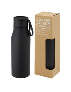 Borraccia in acciaio inossidabile da 500 ml con isolamento sottovuoto in rame, coperchio e cinturino in finta pelle Ljungan