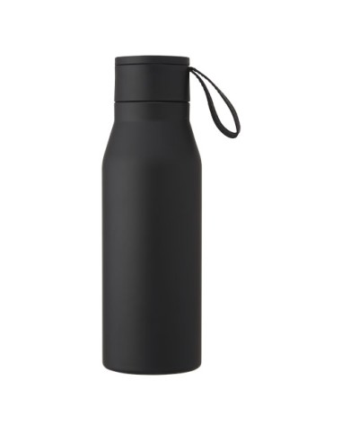 Borraccia in acciaio inossidabile da 500 ml con isolamento sottovuoto in rame, coperchio e cinturino in finta pelle Ljungan