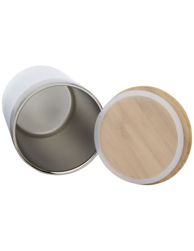 Bicchiere termico in acciaio inossidabile con isolamento sottovuoto in rame e coperchio in bambù da 330 ml Lagan