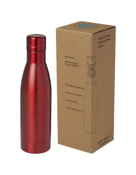 Borraccia termica con isolamento sottovuoto in rame e acciaio inossidabile riciclato certificato RCS da 500 ml Vasa