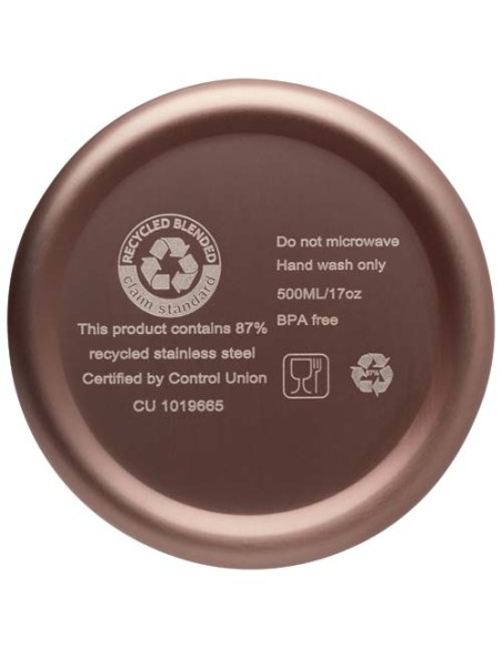 Borraccia termica con isolamento sottovuoto in rame e acciaio inossidabile riciclato certificato RCS da 500 ml Vasa