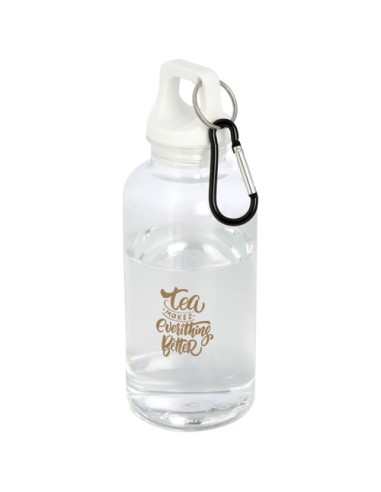 Borraccia in plastica riciclata certificata RCS da 400 ml con moschettone Oregon