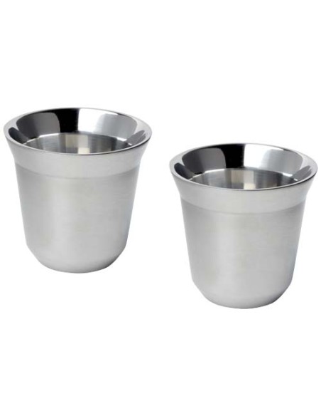  Set di tazze per caffè espresso in acciaio inossidabile certificato RCS da 80 ml Duo 