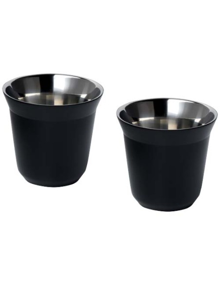  Set di tazze per caffè espresso in acciaio inossidabile certificato RCS da 80 ml Duo 