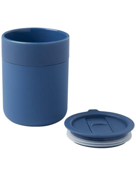 Bicchiere in ceramica con involucro in silicone e coperchio in plastica da 330 ml Java