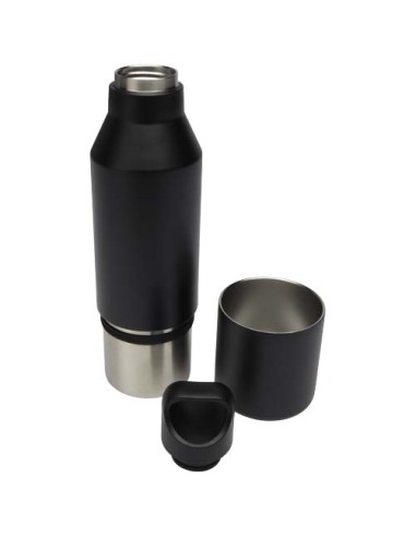 Borraccia termica da 600 ml in acciaio inox riciclato certificato RCS con tazza da 300 ml Odessy