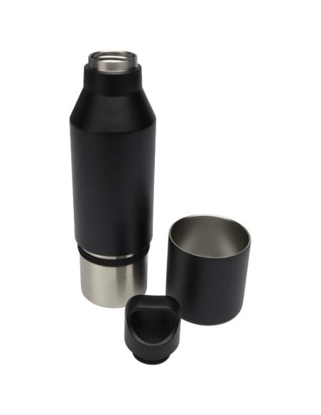 Borraccia termica da 600 ml in acciaio inox riciclato certificato RCS con tazza da 300 ml Odessy