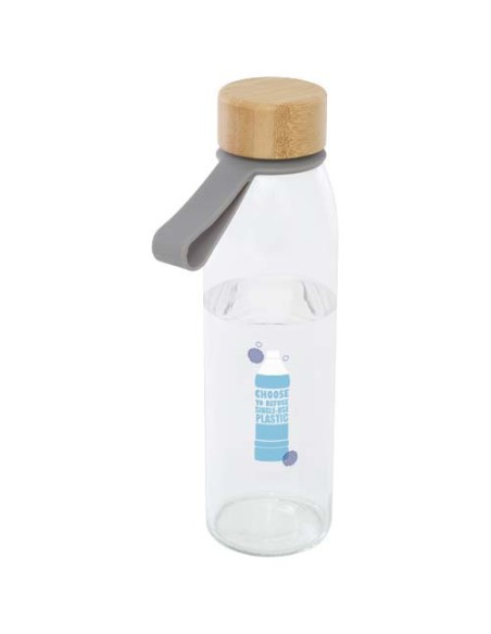 Borraccia in vetro da 500 ml con manico in silicone e coperchio in bambù Porto 