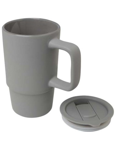 Tazza in ceramica da 450 ml con coperchio in plastica Carter