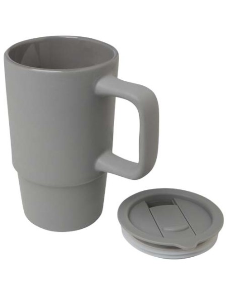 Tazza in ceramica da 450 ml con coperchio in plastica Carter