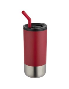 Bicchiere termico in materiale certificato RCS con cannuccia Grayson da 480 ml