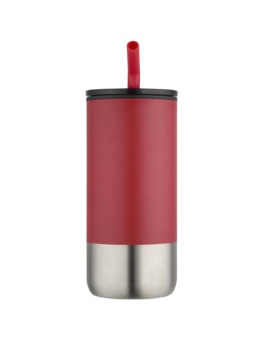 Bicchiere termico in materiale certificato RCS con cannuccia Grayson da 480 ml