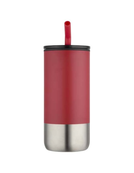 Bicchiere termico in materiale certificato RCS con cannuccia Grayson da 480 ml