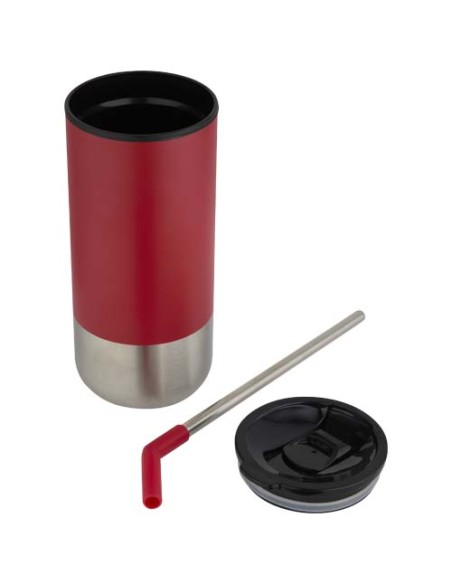 Bicchiere termico in materiale certificato RCS con cannuccia Grayson da 480 ml