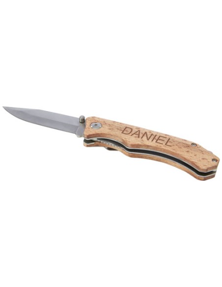 Coltello tascabile Dave in legno con clip per cintura
