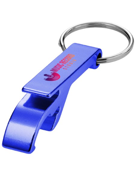 Portachiavi con apribottiglie e apriscatole in alluminio riciclato RCS Tao 