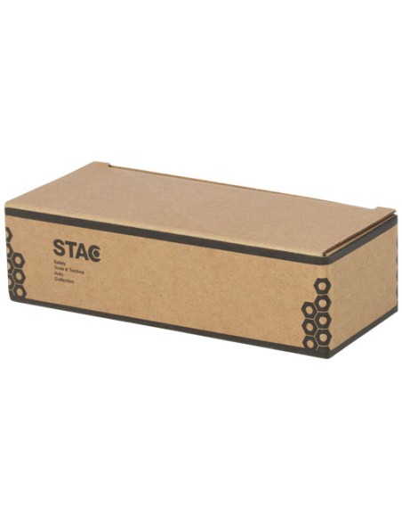 Torcia a dinamo solare con moschettone in plastica riciclata Helios